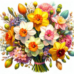 Bouquet-Full Round Diamond Painting-30x30cm