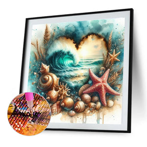 Seaside Starfish-Full Round Diamond Painting-30x30cm