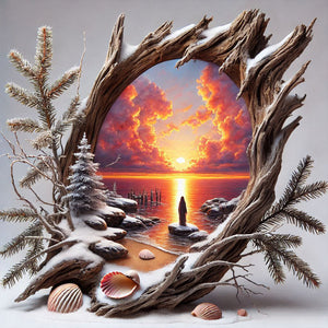 Sunset-Full Round Diamond Painting-40x40cm