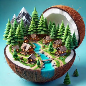 Walnut Forest-Full Round Diamond Painting-40x40cm