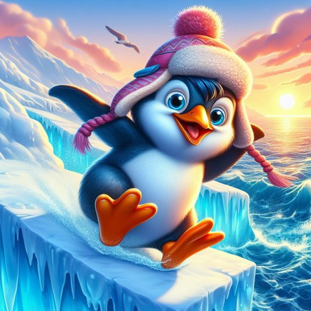 Penguin-Full Round Diamond Painting-40x40cm