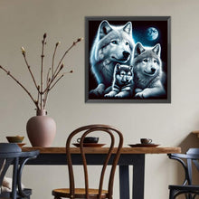 Load image into Gallery viewer, Wolves Under The Moon-Full Round Diamond Painting-40x40cm
