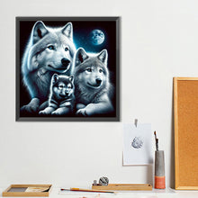 Load image into Gallery viewer, Wolves Under The Moon-Full Round Diamond Painting-40x40cm
