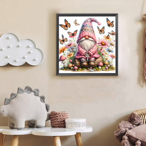 Flower Gnome-Full Round Diamond Painting-30x30cm