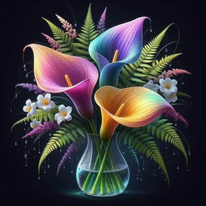 Luminous Rose-Full Round Diamond Painting-30x30cm