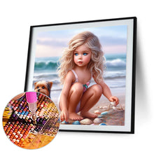 Load image into Gallery viewer, Girl Dog-Full Round Diamond Painting-40x40cm

