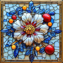 Load image into Gallery viewer, Glass Style Flowers-Full Round Diamond Painting-40x40cm
