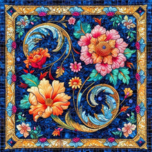 Load image into Gallery viewer, Glass Style Flowers-Full Round Diamond Painting-40x40cm
