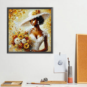 Lady-Full Round Diamond Painting-40x40cm