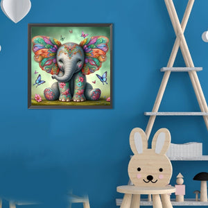 Elephant-Full Round Diamond Painting-30x30cm