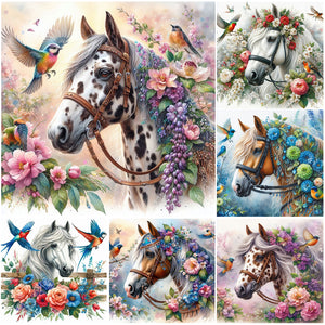 Horse-Full Round Diamond Painting-40x40cm