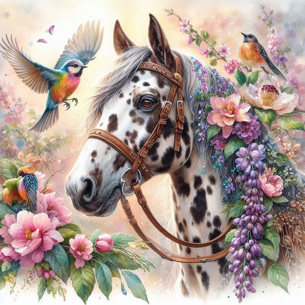 Horse-Full Round Diamond Painting-40x40cm
