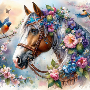 Horse-Full Round Diamond Painting-40x40cm
