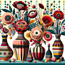 Load image into Gallery viewer, Abstract Flowers-Full Round Diamond Painting-30x30cm
