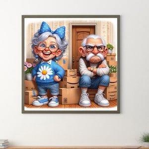 Old People-Full Round Diamond Painting-40x40cm