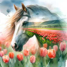 Load image into Gallery viewer, Horse Silhouettes-Full Round Diamond Painting-30x30cm
