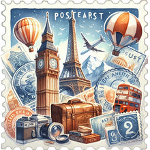 Load image into Gallery viewer, Famous Buildings With Stamp Sense-Full Round Diamond Painting-30x30cm
