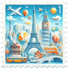 Load image into Gallery viewer, Famous Buildings With Stamp Sense-Full Round Diamond Painting-30x30cm
