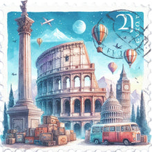Load image into Gallery viewer, Famous Buildings With Stamp Sense-Full Round Diamond Painting-30x30cm
