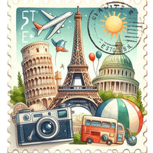 Load image into Gallery viewer, Famous Buildings With Stamp Sense-Full Round Diamond Painting-30x30cm

