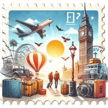 Load image into Gallery viewer, Famous Buildings With Stamp Sense-Full Round Diamond Painting-30x30cm
