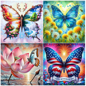 Butterfly-Full Round Diamond Painting-30x30cm
