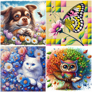 Owl-Full Round Diamond Painting-30x30cm