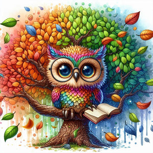Owl-Full Round Diamond Painting-30x30cm
