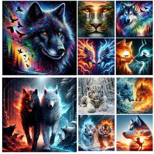 Wolf-Full Round Diamond Painting-40x40cm