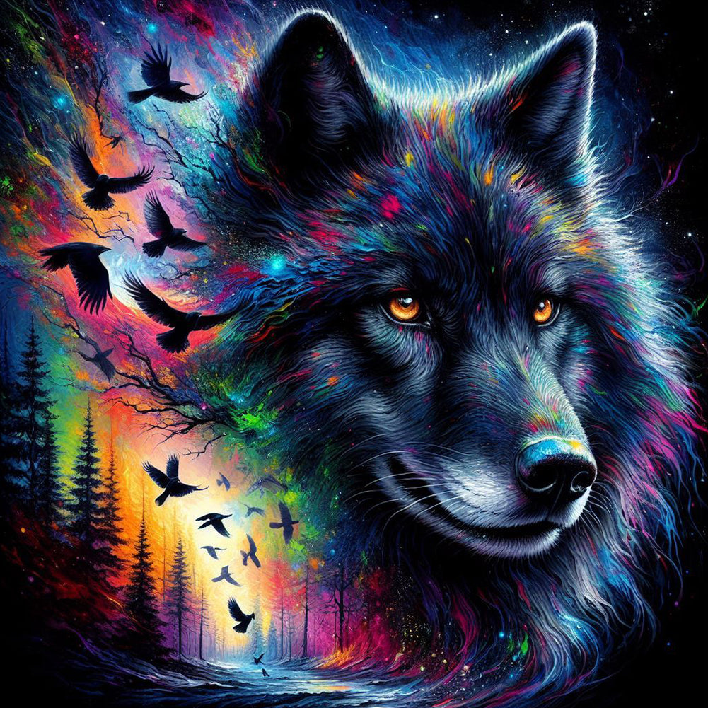 Wolf-Full Round Diamond Painting-40x40cm