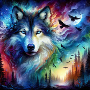 Wolf-Full Round Diamond Painting-40x40cm