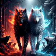Load image into Gallery viewer, Wolf-Full Round Diamond Painting-40x40cm

