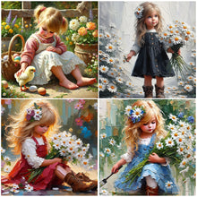 Load image into Gallery viewer, Girl-Full Round Diamond Painting-40x40cm
