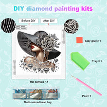 Load image into Gallery viewer, Elegant Hat Woman-Partial Special Diamond Painting-30x30cm
