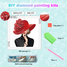 Load image into Gallery viewer, Elegant Hat Woman-Partial Special Diamond Painting-30x30cm
