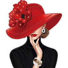 Load image into Gallery viewer, Elegant Hat Woman-Partial Special Diamond Painting-30x30cm
