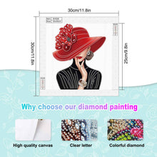 Load image into Gallery viewer, Elegant Hat Woman-Partial Special Diamond Painting-30x30cm
