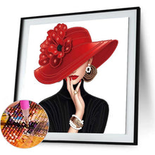 Load image into Gallery viewer, Elegant Hat Woman-Partial Special Diamond Painting-30x30cm
