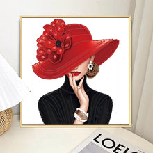 Load image into Gallery viewer, Elegant Hat Woman-Partial Special Diamond Painting-30x30cm
