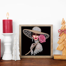 Load image into Gallery viewer, Elegant Hat Woman-Partial Special Diamond Painting-30x30cm
