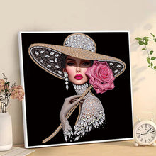 Load image into Gallery viewer, Elegant Hat Woman-Partial Special Diamond Painting-30x30cm
