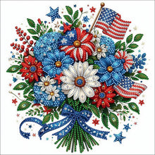 Load image into Gallery viewer, Independence Day Bouquet-Partial Special Diamond Painting-30x30cm
