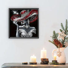 Load image into Gallery viewer, Elegant Lady with Hat-Partial Special Diamond Painting-30x30cm
