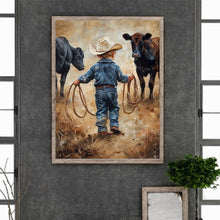 Load image into Gallery viewer, Cowboy Kid-Full Round Diamond Painting-30x40cm
