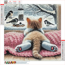 Load image into Gallery viewer, Cat-Full Round Diamond Painting-40x40cm
