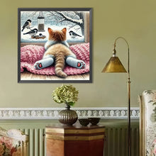 Load image into Gallery viewer, Cat-Full Round Diamond Painting-40x40cm
