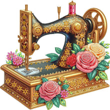 Load image into Gallery viewer, Sewing Machine and Rose-Partial Special Diamond Painting-30x30cm

