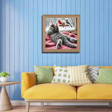 Load image into Gallery viewer, Cat-Full Round Diamond Painting-40x40cm
