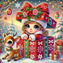 Load image into Gallery viewer, Snow Scene Little Girl-Partial Special Diamond Painting-30x30cm
