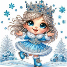Load image into Gallery viewer, Snow Scene Little Girl-Partial Special Diamond Painting-30x30cm
